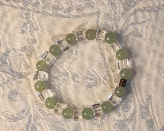 Green Aventurine and Crystal Quartz Bracelet