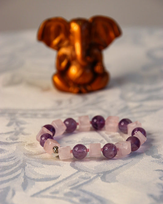 Amethyst with Rose Quartz Bracelet