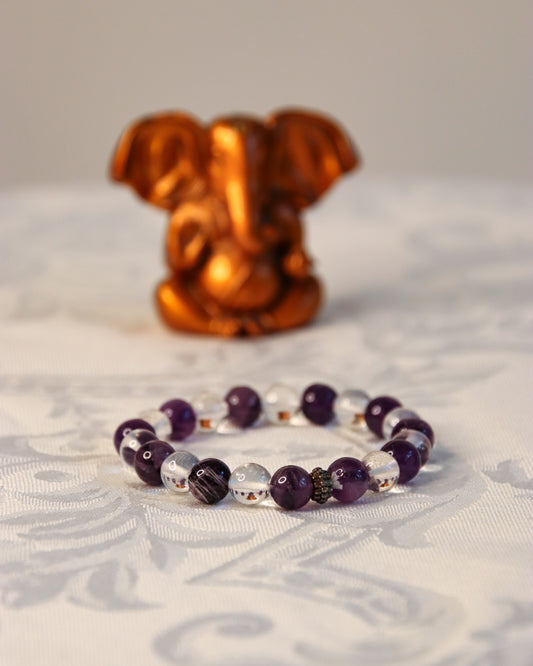 Amethyst with Crystal Quartz Bracelet