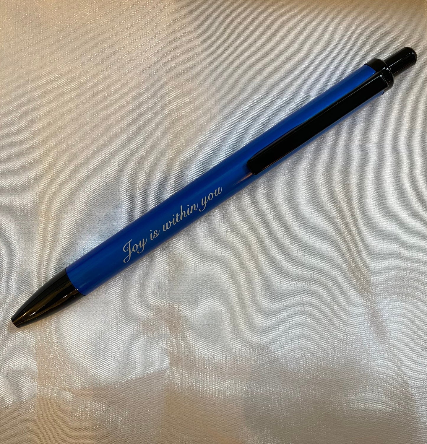 Joy is Within You Pen (Clicker) Blue & Grey Color