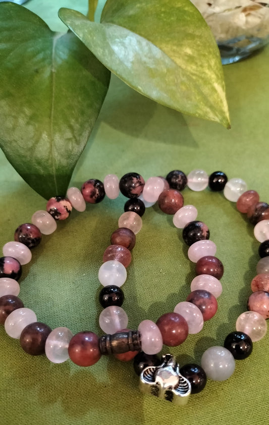 Rose Quartz With Rhodochrosite Bracelet