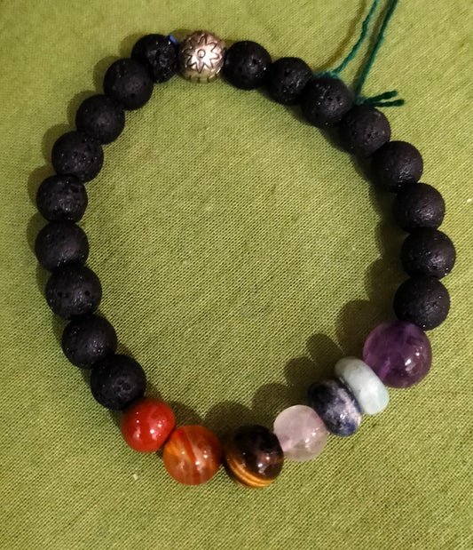 Lava with 7 Chakra Bracelet