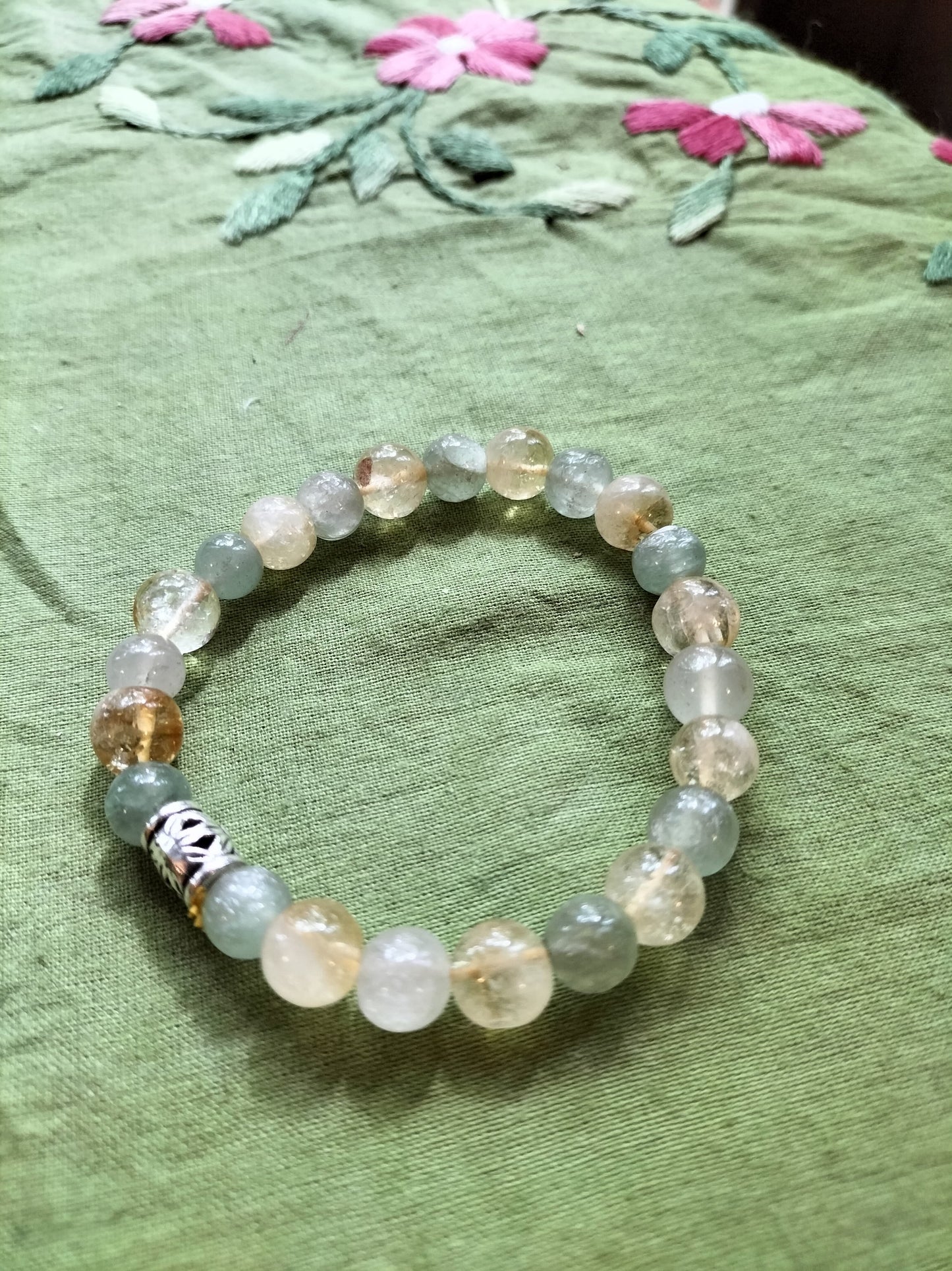 Citrine with Pyrite or Green Aventurine