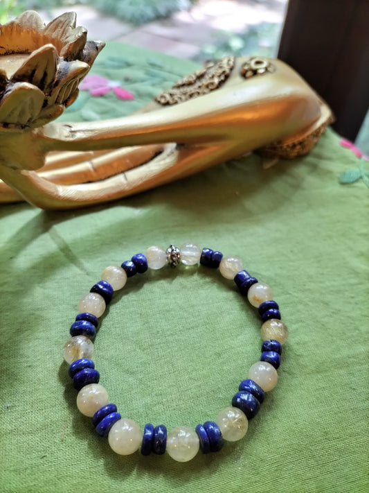 Citrine With Lapis Lazuli Bracelet