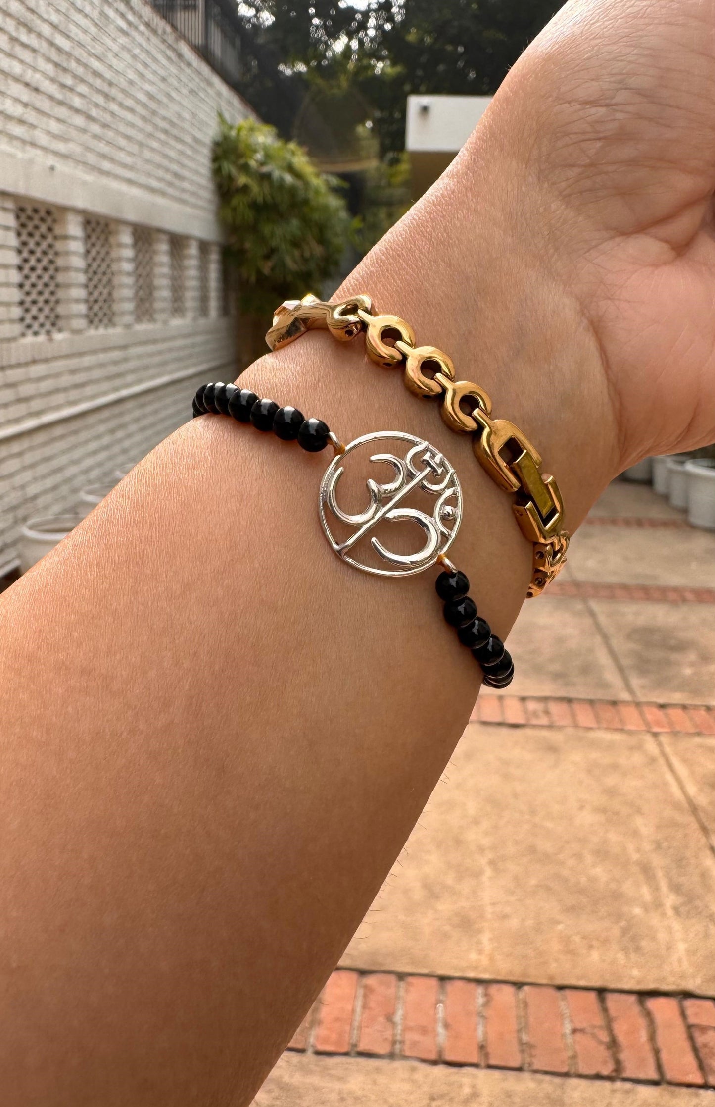 Aum with Obsidian Bracelet