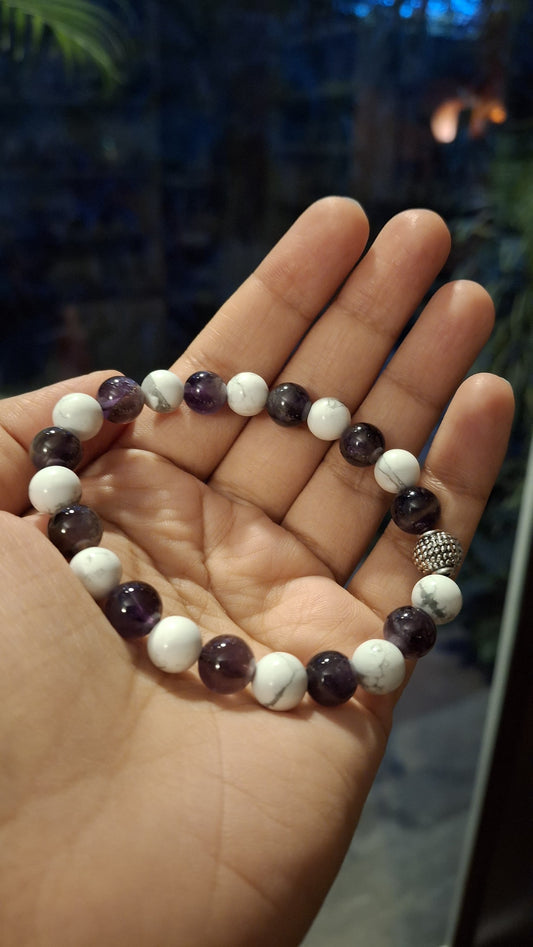 Amethyst with Howlite Bracelet