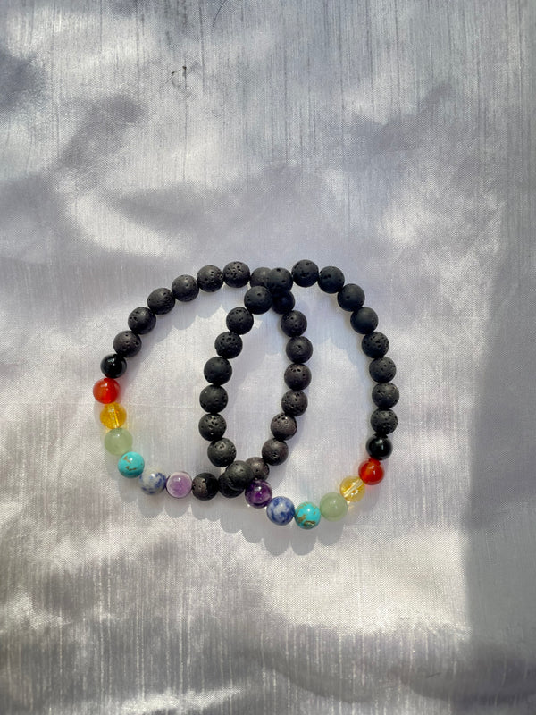 Lava with 7 Chakra Bracelet