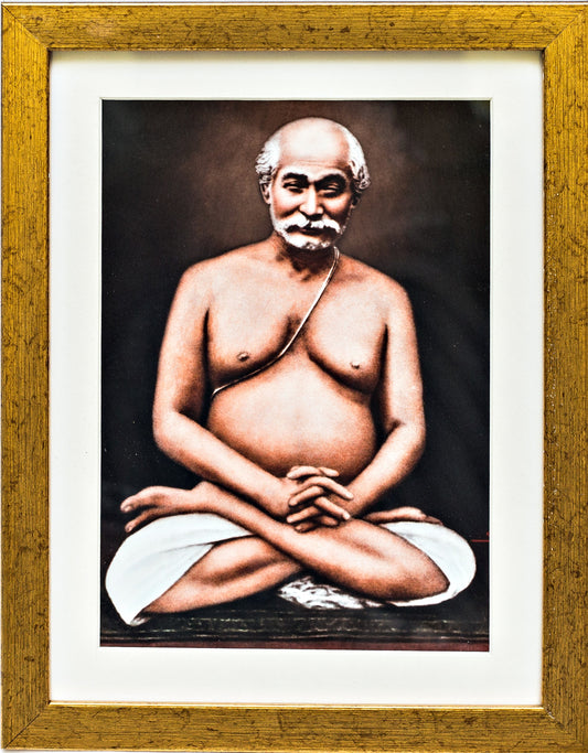 Lahiri Mahasaya Brown Framed Colored Photo