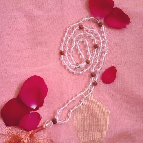 Clear Quartz with Rudraksha Kriya Mala